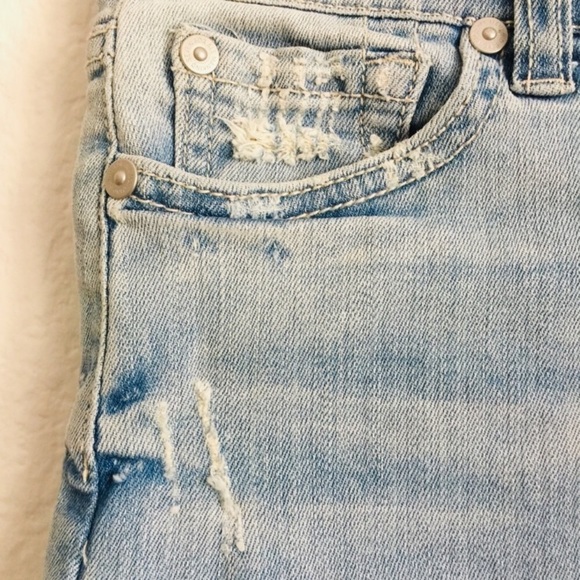 7 For All Mankind Distressed Jean Skirt/Denim Distressed Mini Skirt Girl Size 12 - Picture 2 of 13